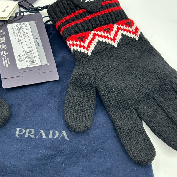 Unisex Prada wool/cashmere knit gloves size large made in Italy - Picture 4 of 7